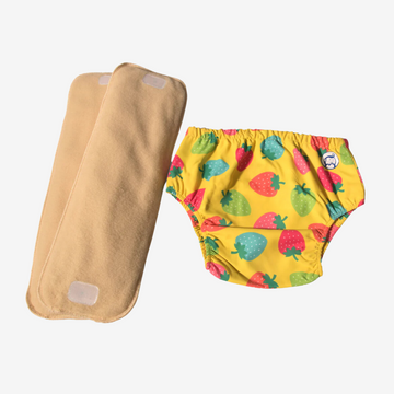 Fabric Diaper | Berry Love | Elastic Waist | Pull Up/Underwear Style| With 2 Diaper Pads Free