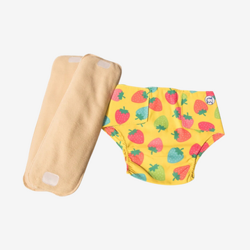 Infant Reusable Diapers | Berry Love | Velcro Closure| With 2 Diaper Pads Free