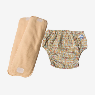 Fabric Diaper | Honeycomb | Elastic Waist | Pull Up/Underwear Style| With 2 Diaper Pads Free