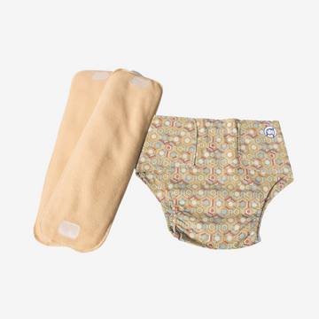 Cloth Diaper | Honeycomb  | Velcro Closure | Wrap On Style| With 2 Diaper Pads Free