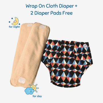 Cloth Diaper | Kaleido  | Velcro Closure | Wrap On Style | With 2 Diaper Pads Free