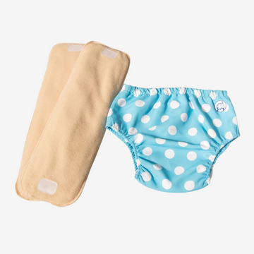 Fabric Diaper | Polka Love | Elastic Waist | Pull Up/Underwear Style| With 2 Diaper Pads Free