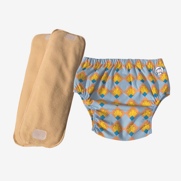 Fabric Diaper | Shell Blitz | Elastic Waist | Pull Up/Underwear Style| With 2 Diaper Pads Free