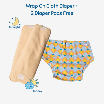 Infant Reusable Diapers | Shell Blitz | Velcro Closure| With 2 Diaper Pads Free